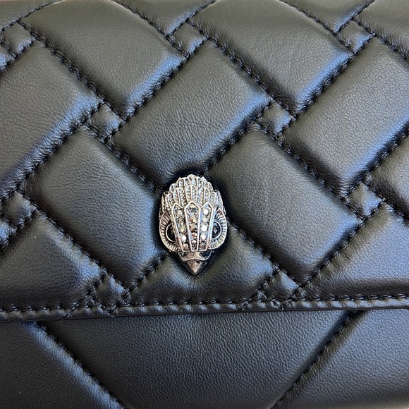 KURT GEIGER LONDON NWT Kensington Leather Wallet on a Chain BLACK - Picture 4 of 17